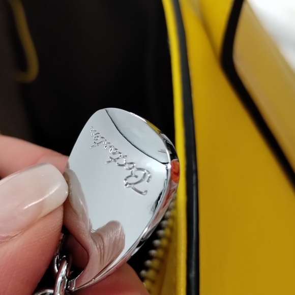 Bostonten shoulder bag yellow double straps zip top large vegan leather - Picture 7 of 12